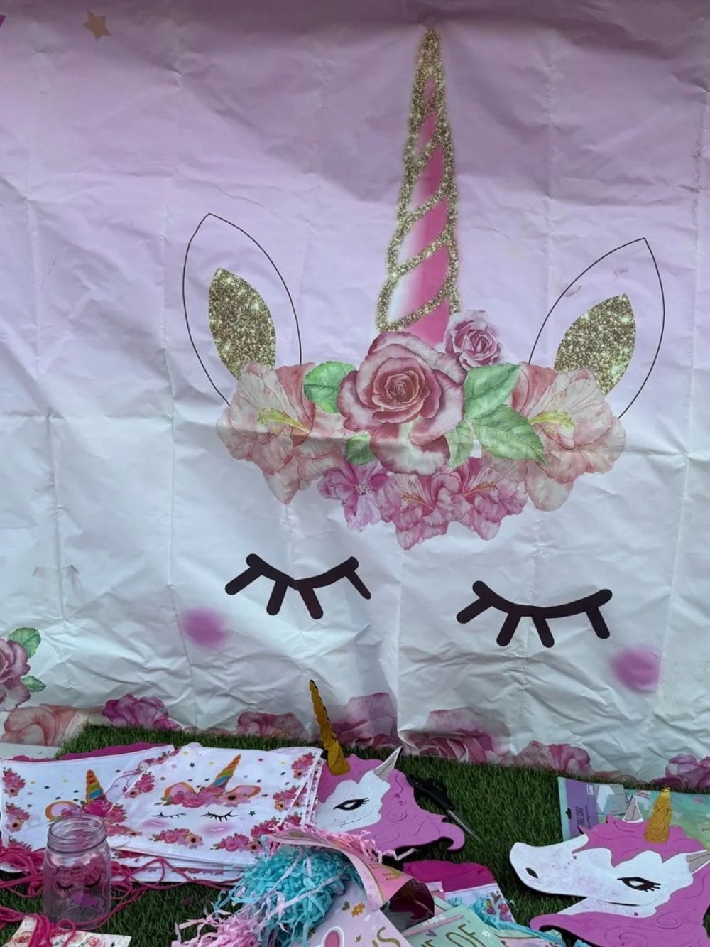 Whimsical Unicorn Party Banner Garland - Pink, Mint & Teal